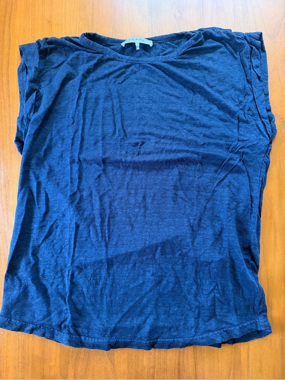 Frame Denim Navy Blue Short-Sleeve Cotton Tee